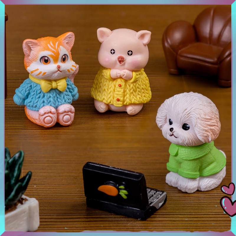 3 Nhỏ Gọn Nhựa Mini Động Vật Các Bức Tượng Nhỏ Gọn Để Bàn Và Trang Trí Sân Vườn Đáng Yêu zhcxxz