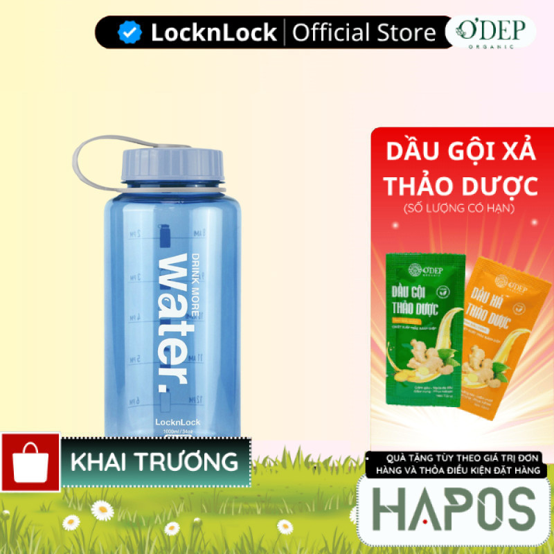 Bình nước LocknLock Helper Bottle 1L - Màu xanh dương Chính hãng  ABF610NBLU - HAPOS LBE