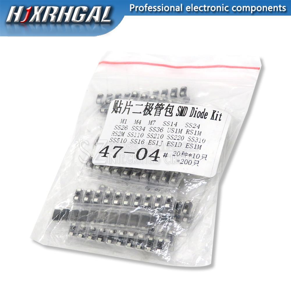 20value * 10 CÁI = 200 CÁI SMD diode Các loại Kit chứa SS110 SS220 SS210 SS310 SS510 SS16 SS26 SS34 