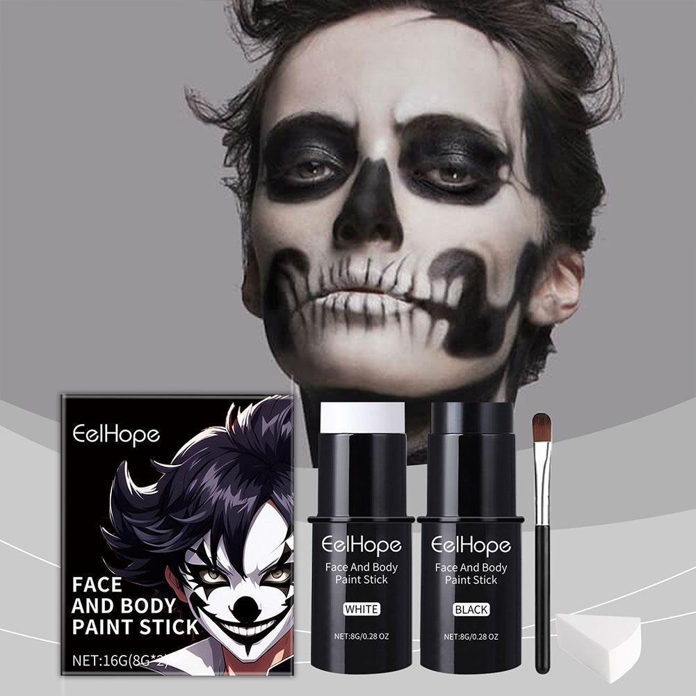 Eelhope Halloween Face Painting Stick Set Full Coverage Makeup Stick Clown Foundation Paint U0m8