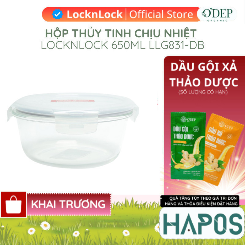 Hộp thủy tinh 650ml LocknLock Chính hãng hình tròn LLG831 - HAPOS HBE