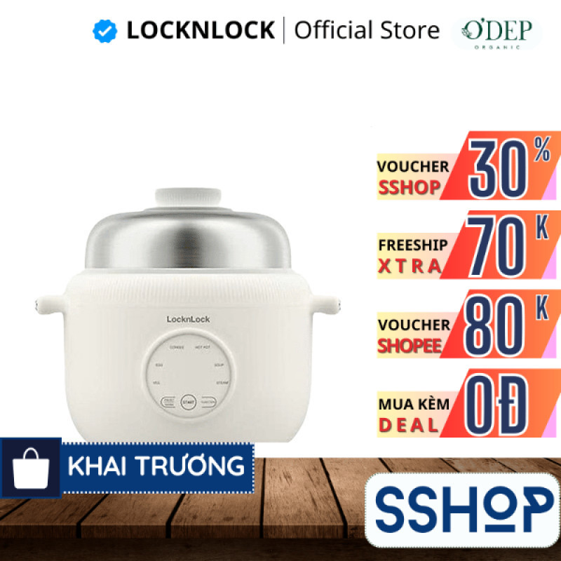 Nồi điện đa năng LocknLock Digital Multipot EJP186IVY 1.6 Lít 500W, Hàng chính hãng - SSHOP SSO