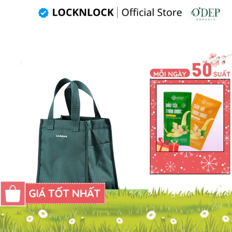 Túi đựng bộ hộp cơm LocknLock Daily Cooler Bag, Hàng Chính Hãng, Màu xanh lá HWB820 HWB820GRN - CHEA