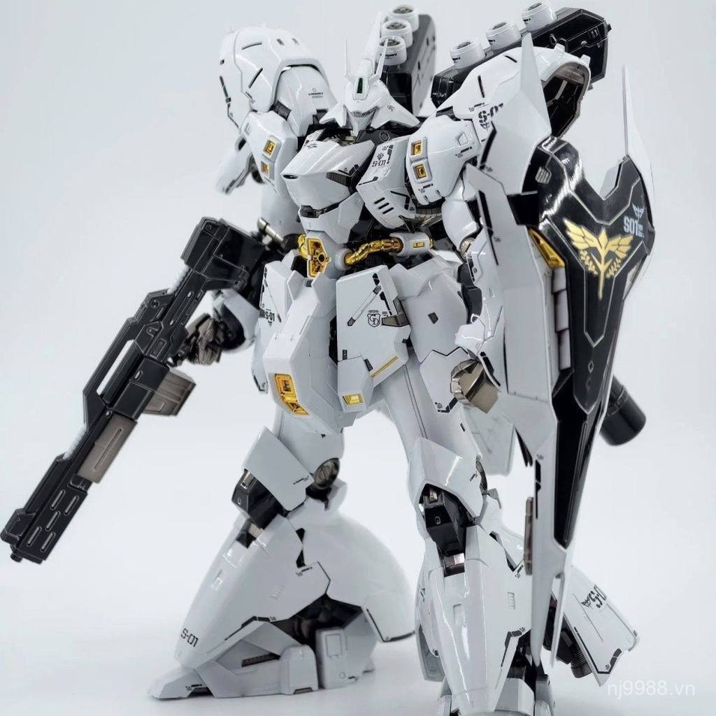 STAR White RG Sazabi Phiên bản sửa chữa Sazabi Đồ chơi mô hình lắp ráp nội địa có nhãn dán nước