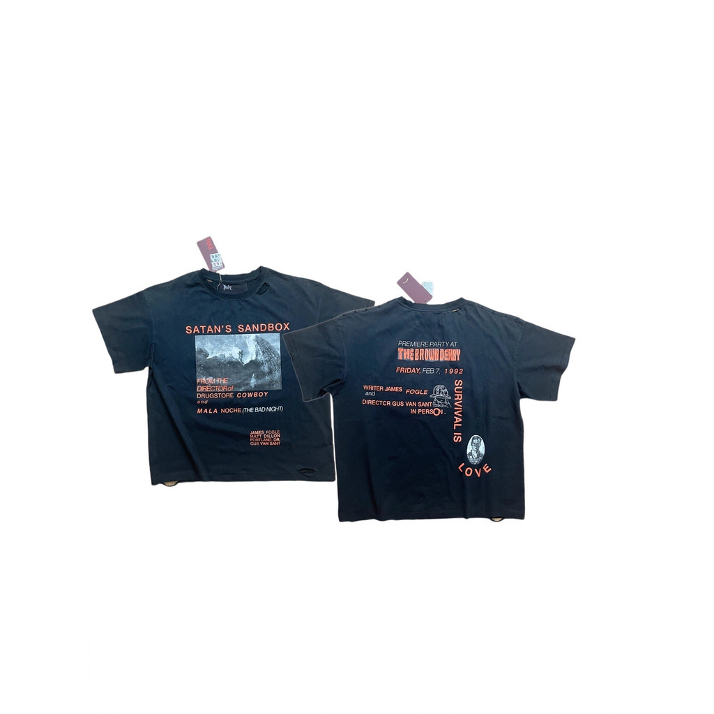 GNX8 Paly Hollywood Washed Printed Vintage Distressed Loose Casual Short Sleeve pengiri Same Style T