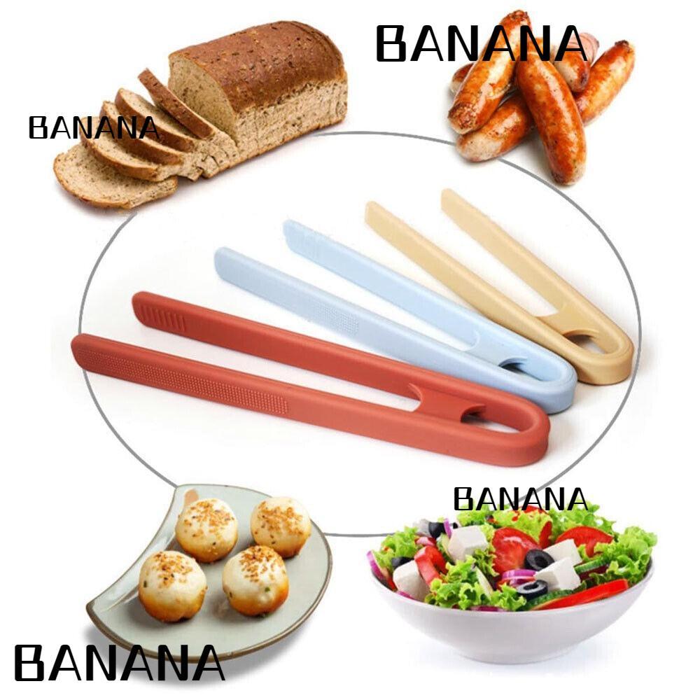 BANANA1 Kẹp Thực Phẩm, Kẹp Silicon Tay Cầm Dài Silicon Silicon, Kẹp Nấu Ăn Mini Chống Trơn Trượt Bền