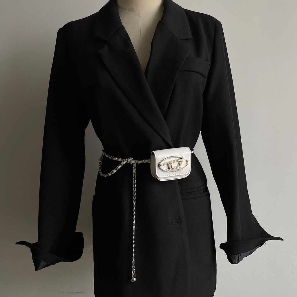 DIESEL1525 Phụ kiện Mini Dây thắt lưng Dây bện Túi thắt lưng nhỏ