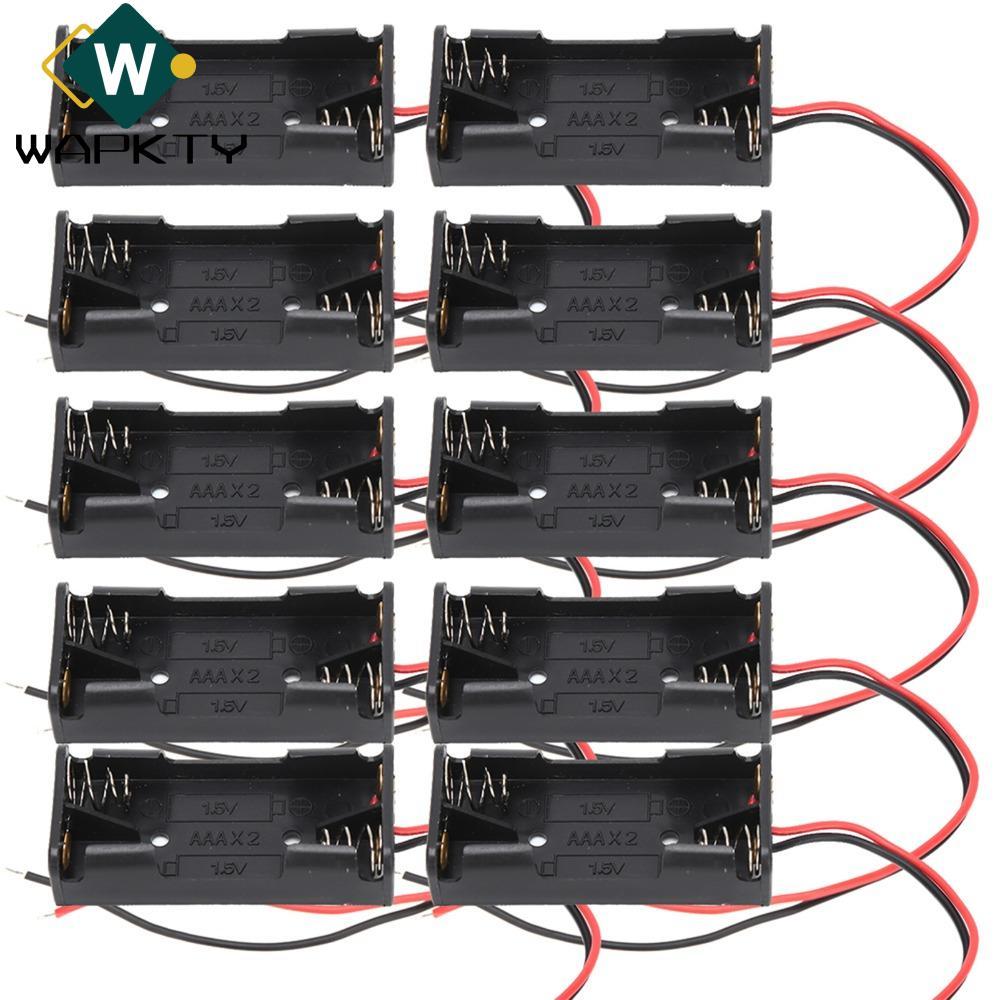 WAPKTY 10 Cái Giá đỡ pin AAA 3 × 1.5V, Giá đỡ pin AAA PP 2 × 1.5V AAA, Giá đỡ có dây 15cm 3 × 1.5V H