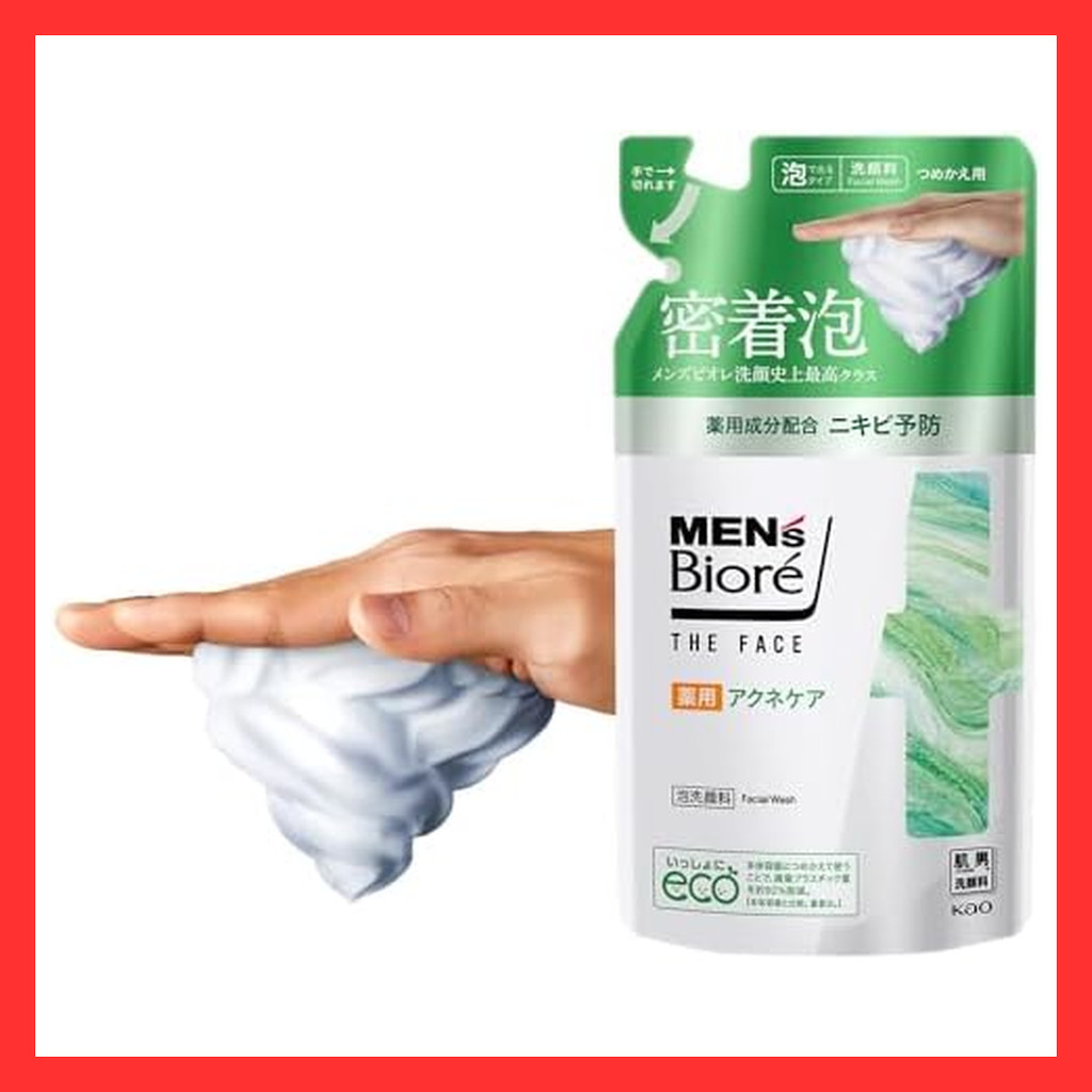 Men's Biore The Face Medicated Acne Care Refill [Foam Type] [Pore Care] [Men's]  Direct from Japan