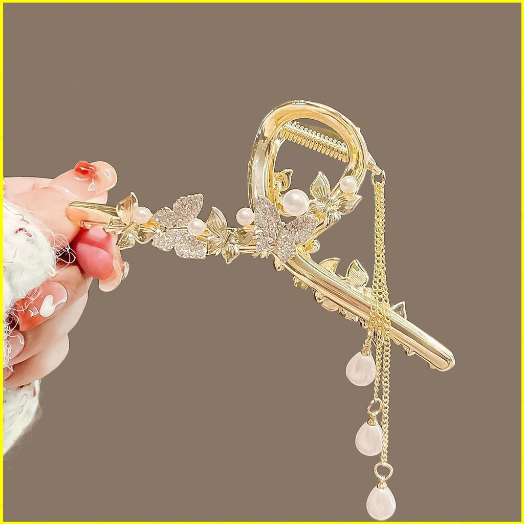 Bướm kim loại tua rua kẹp tóc cá mập thời trang GM1