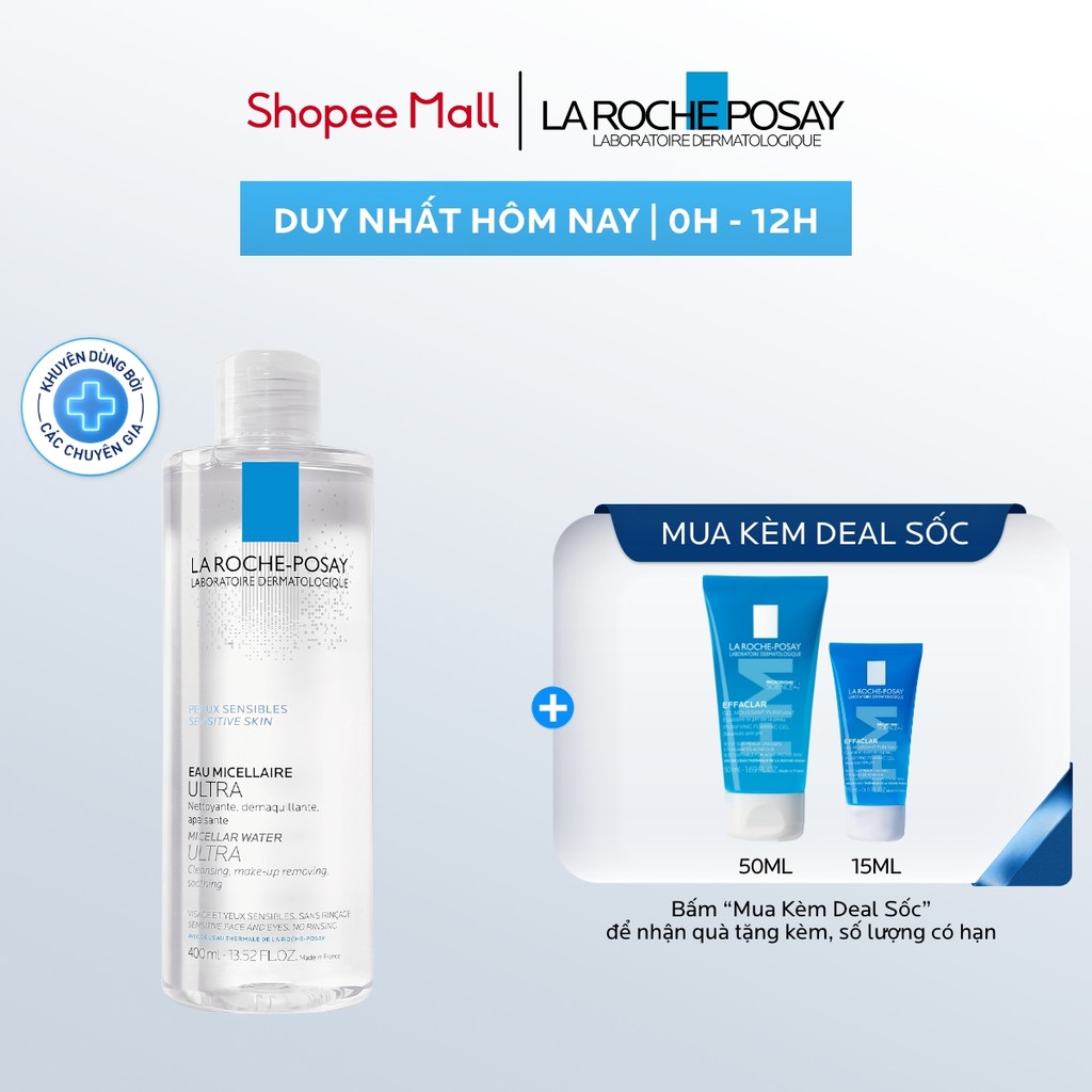 Nước tẩy trang làm sạch sâu cho da nhạy cảm La Roche-Posay Micellar Water Sensitive Skin 400ml