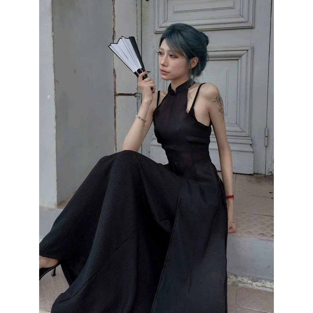 ÁO DÀI DẠ HUYỀN | GALLERY SEVEN - Áo dài dáng suông cách tân cổ yếm phối bra