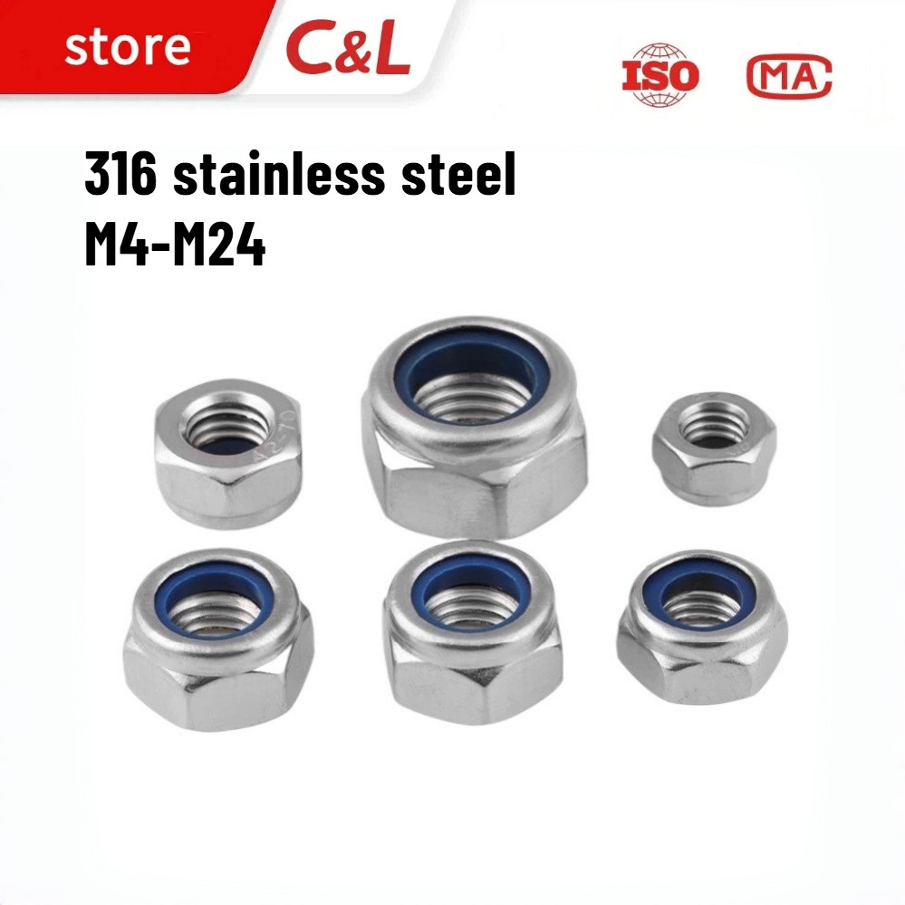 Đai Ốc /Tán Keo Chống Tháo Inox 316 / Chống Trượt Ecu  M4-M24 [CL-MB-1]