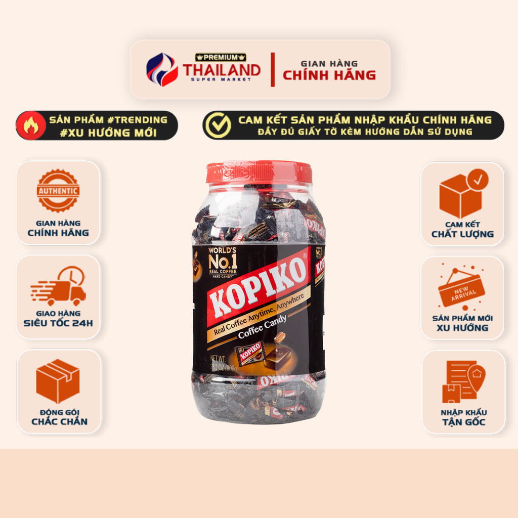 [COMBO 3 HỘP] Kẹo Cà Phê Kopiko Cappuccino – Hộp 560g
