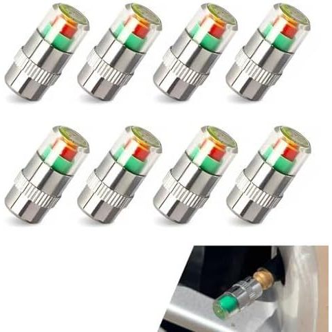 4 Nắp van giám sát áp suất lốp ô tô, Chỉ báo cảm biến màn hình áp suất lốp 2.4Bar 36PSI, 3 màu cảnh 