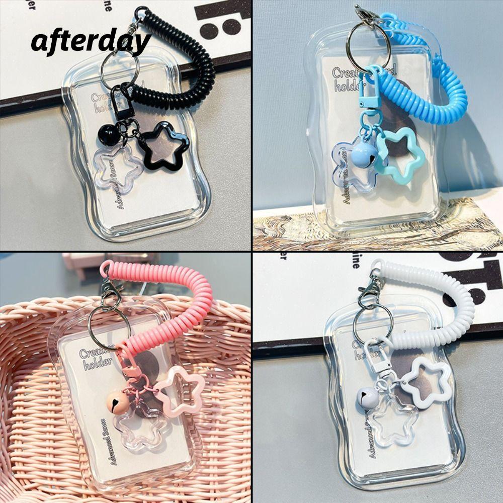 AFTERDAY568 Giá đỡ Photocard Kpop, Vỏ trượt Dây lò xo Hộp đựng thẻ trong suốt, Phim hoạt hình Silico