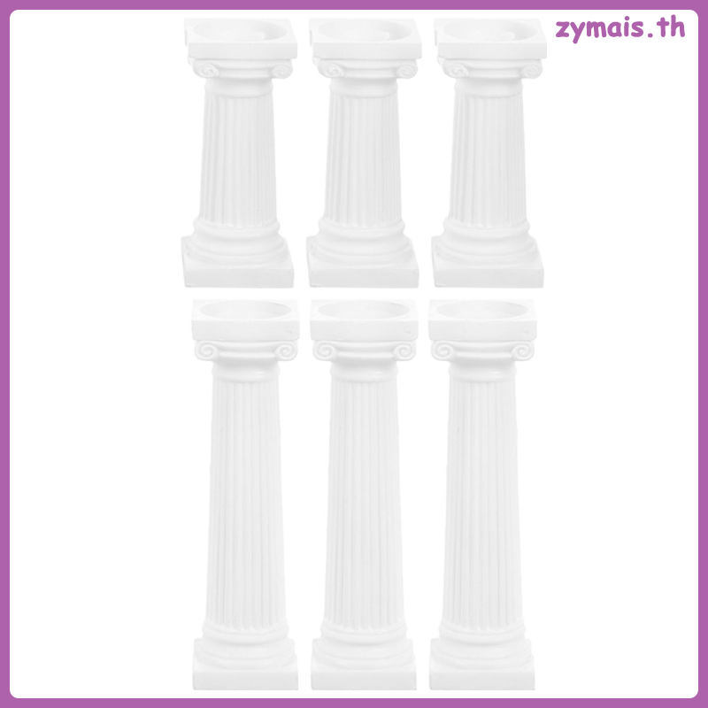 6 Cái Trắng Mini La Mã Ảnh Đạo Cụ Đa Năng Để Bàn Zen Garden Trang Trí Bàn zymais