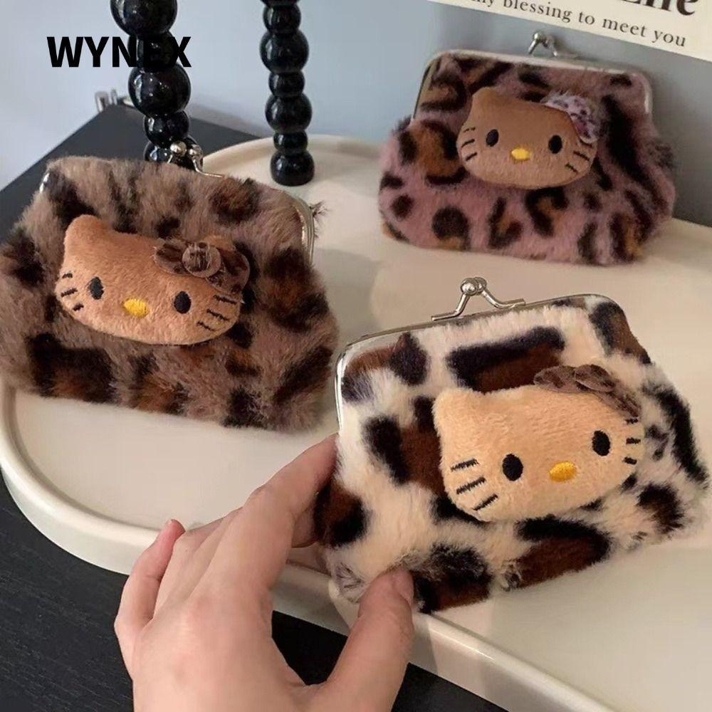 Túi lưu trữ WYNEX, Ví Hello Kitty Mini họa tiết da báo, Quà tặng Ví nhỏ Hello Kitty