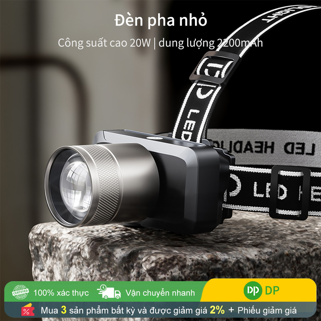 Đèn pha Zoom DP 20W - Góc Điều Chỉnh 90°, Sạc Nhanh Type-C, 3 Chế Độ Chiếu Sáng, Dành Cho Chạy Bộ và