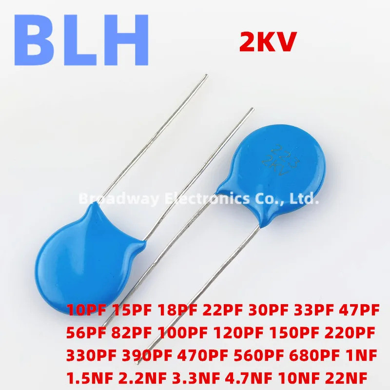 20 Chiếc Tụ Điện Gốm Sứ Cao Áp 2KV 2000V 220PF 221 330PF 331 390PF 391 470PF 471 560PF 561 680PF 681