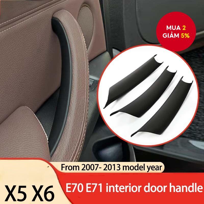 Đen LHD RHD 2 cái/bộ ốp tay nắm cửa bên trong xe cho BMW X5 E70 X6 E71 E72 2007-2014