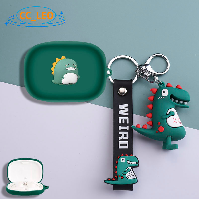 for Cleer ARC 4 Case Silicone Soft Case Cartoon Astronaut Cute Dinosaur Bear Keychain Pendant Suitab