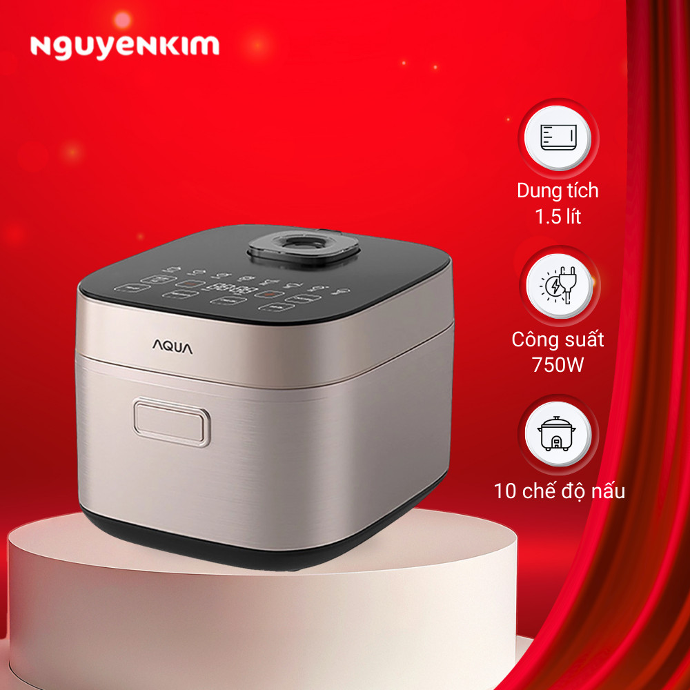 [Mới 2025] Nồi cơm điện tử Aqua 1.5 lít AQS-RBC401R(N)-VN