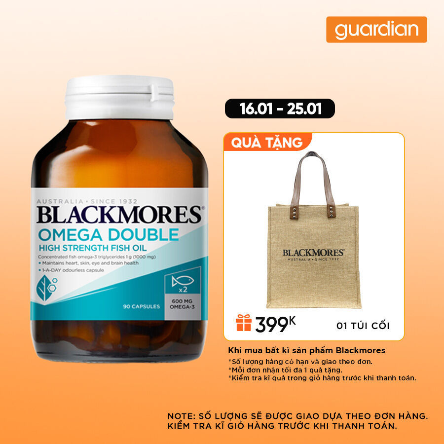 Viên Uống Hỗ Trợ Tim Mạch Blackmores Omega Double High Strength Fish Oil 90 Viên