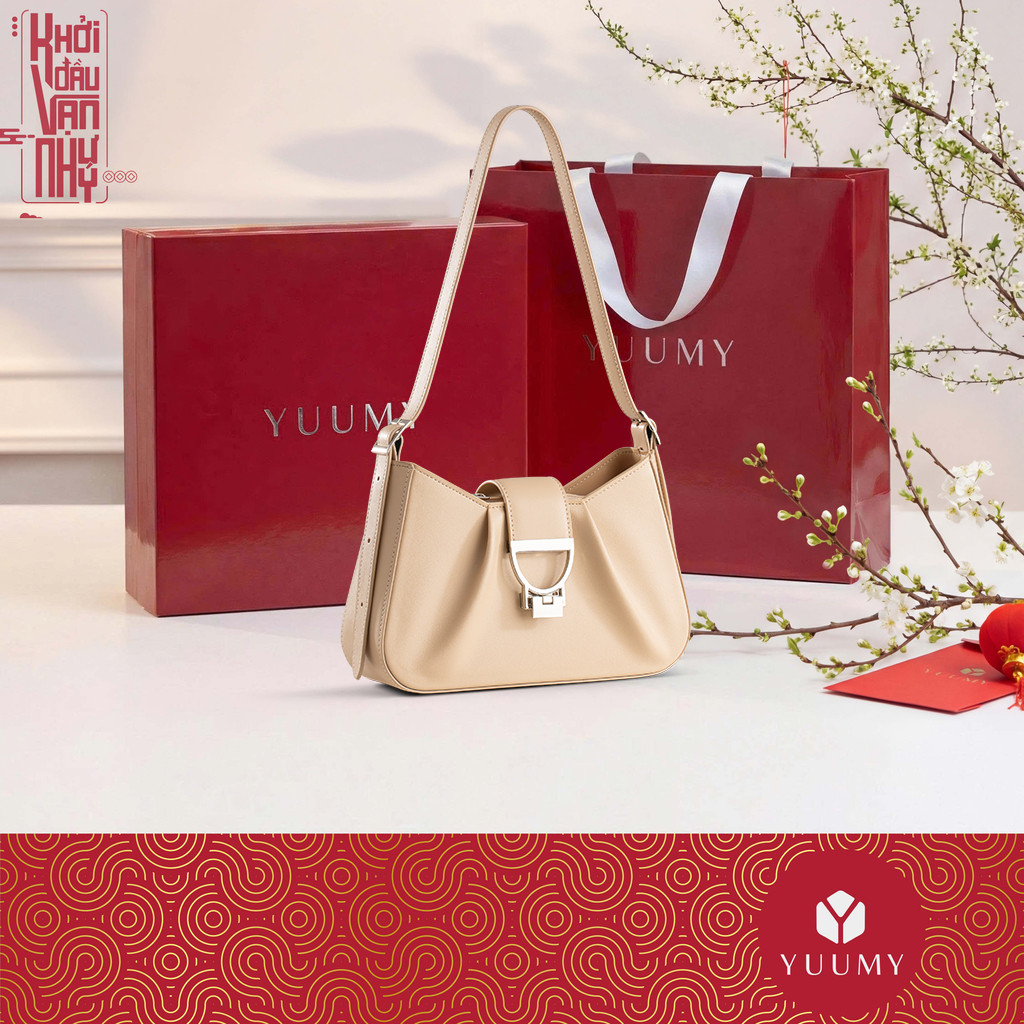 Túi Yuumy - Hộp quà (Túi đeo vai nữ YUUMY YN296 size 26 + Hộp + Túi Giấy + Bao vải rút + Thiệp viết 