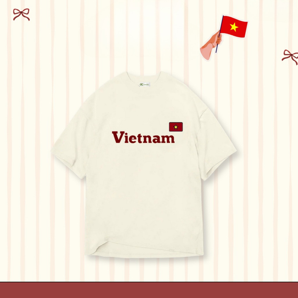 COD (Giao hàng trong 24 giờ)MIEMIE. Áo phông Việt Nam Cờ Đỏ Sao Vàng Ecochic Chính Hãng 65