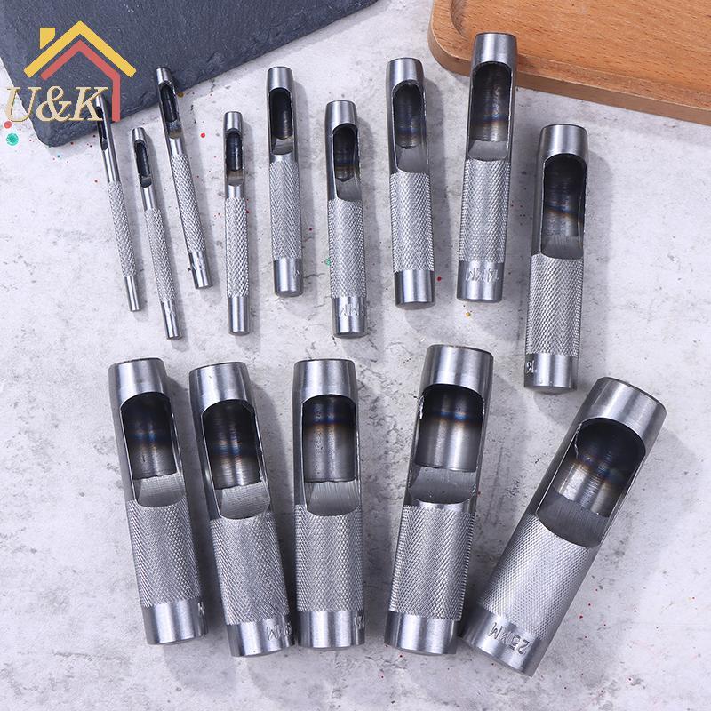 Strongaroetrtu 1 Da Đấm 3-25MM Lỗ Đục Lỗ Thép Tròn Da Thủ Công Lỗ Rỗng Đục Lỗ Cho Kim Loại Miếng Đệm