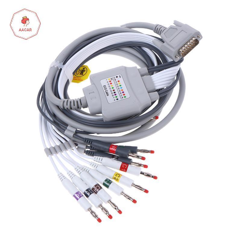 AACAR Tương thích với Nihon Kohden ECG-1250, Cáp EKG ECG ECG-1350 có dây dẫn 10 đầu Cáp ECG y tế 4.0
