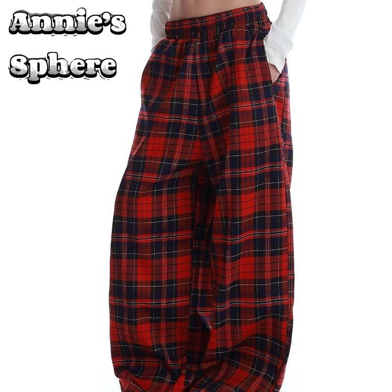 Quần nam ống đứng caro phong cách retro Annie's Sphere