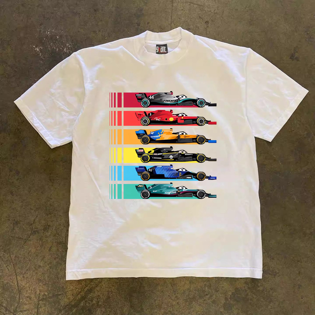 F1 racing style short-sleeved shirt, Verstappen, Leclerc, Lewis, go-kart outdoor sports breathable T