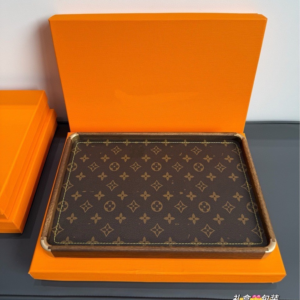 Light Luxury Retro Walnut Tray Coffee Table Living Room Home Decor with Handle Storage Wooden Tea Tr