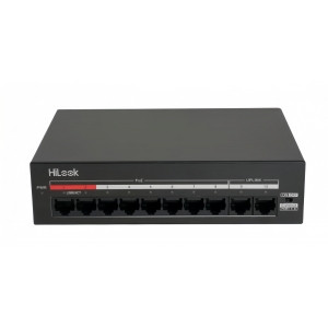 SWITCH POE Hilook DS-3E0110MP-60 (8 x 10/100Mbps PoE port, 2 × 10/100Mbps RJ45 port, Vỏ kim loại tản