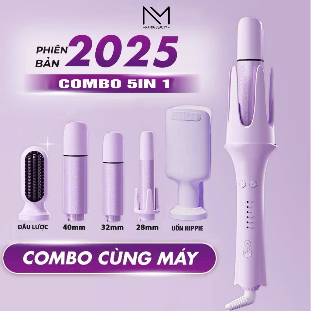 Máy uốn tóc xoăn tự động NAMIA BEAUTY bản 5in1 Luxury 2025