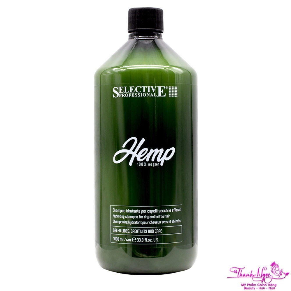 Dầu Gội Thuần Chay Tự Giúp Phục Hồi Tóc Mềm Mượt Selective Hem.p Vegan Shampoo 1000ml | TN