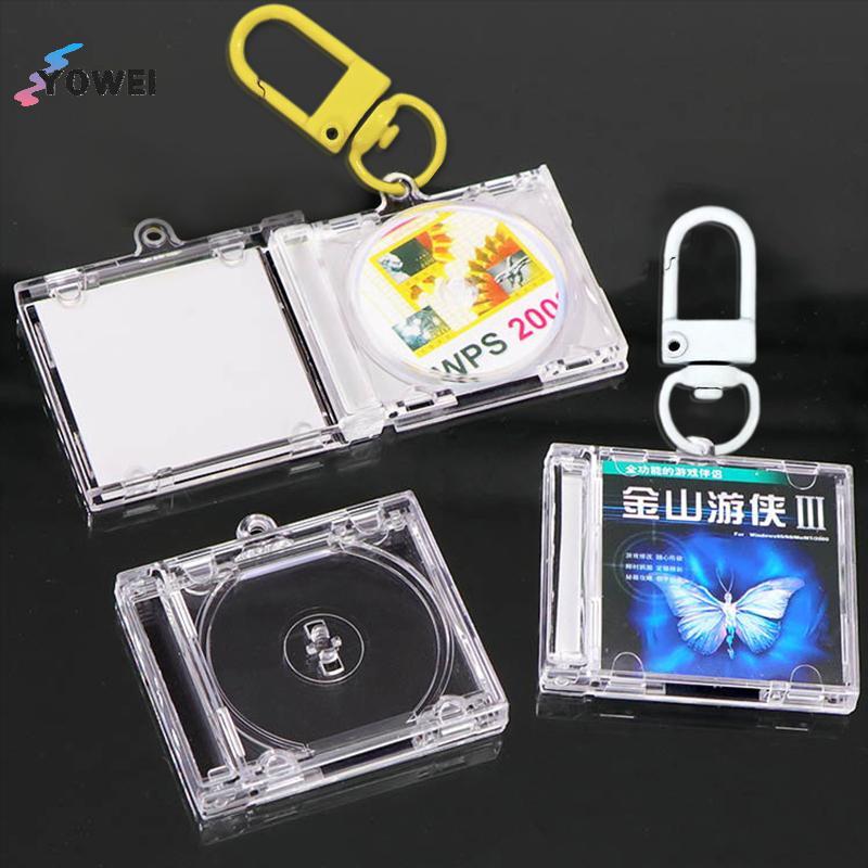 YOWEI nk Album Mini CD Case Móc Chìa Khóa CD Player Móc Khóa Cho DIY Bapa Treo Trang Trí VN