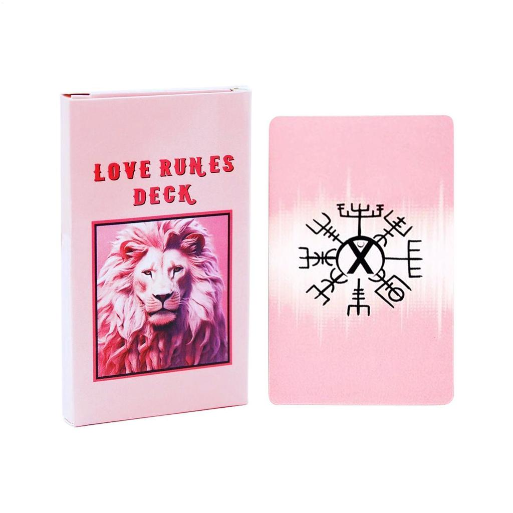 Love Runes Deck Pink Oracle Cards để hướng dẫn mối quan hệ & bói toán 10.3 X 6cm Elder Futhark Rune 