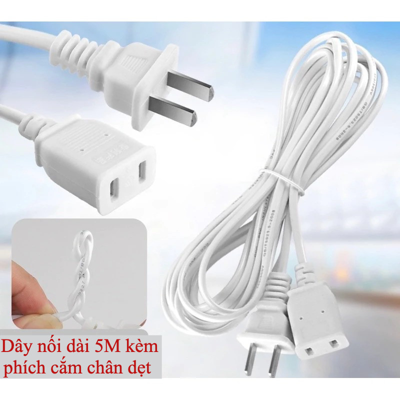 Dây nối dài 5M kèm phích cắm chân dẹt (tiêu chuẩn Mỹ) dùng cho các thiết bị…