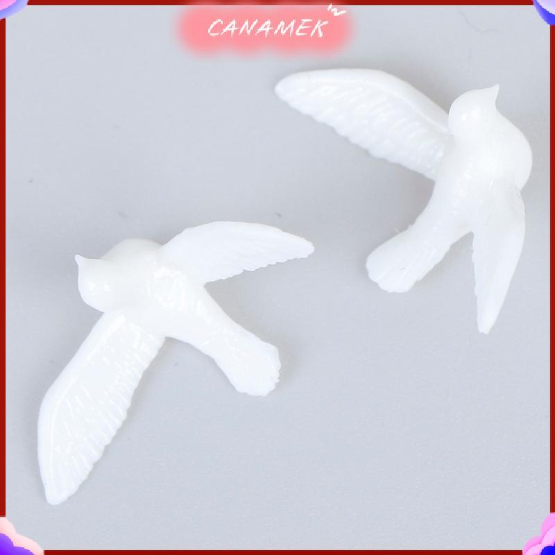 CANAMEK 2 Cái 1: 12 Nhà Búp Bê mini Nhựa Trắng dove Mô Phỏng Động Vật Mô Hình Đồ Chơi CSF