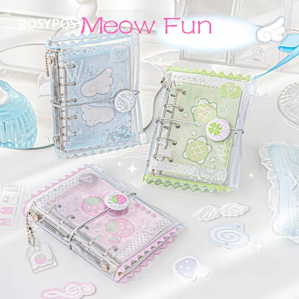 ALONGOF Loose Xoắn Ốc Notebook, Nhiều Màu Sắc PVC Dress-up M5 Binder Journal Book, Ins Style Mini DI