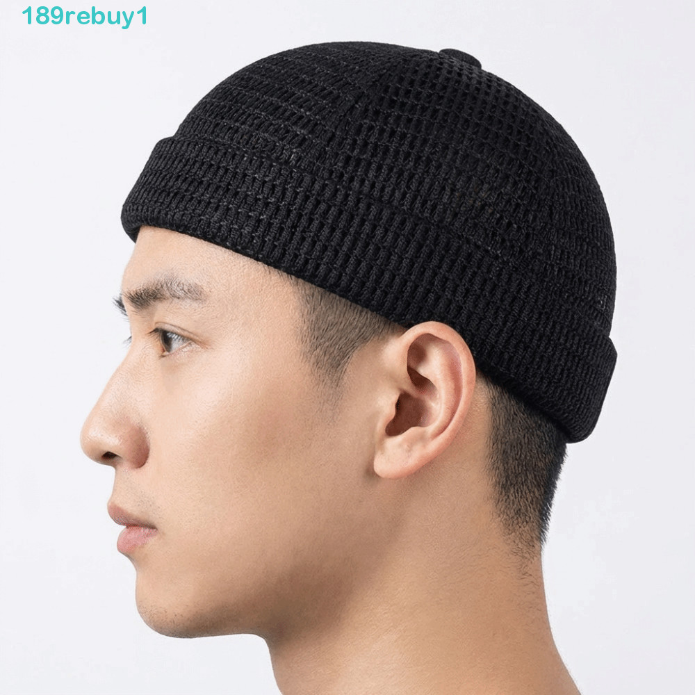 Mũ da dưa không vành, mũ lưới thoáng khí nhẹ, mũ ngắn màu trơn thời trang cho outdoor