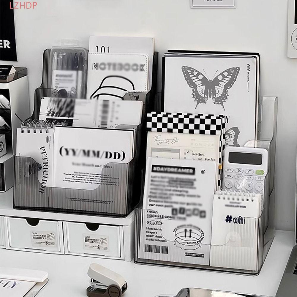 LZHDP Pamphlet Flyer Organizer, Giá đỡ màn hình tài liệu chống trượt 3 tầng, Giá đỡ tài liệu bằng nh