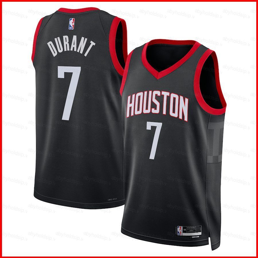 Áo Jersey NBAHouston Rockets Kevin Durant - Màu đen số 7 - Phù hợp trẻ em và người lớn
