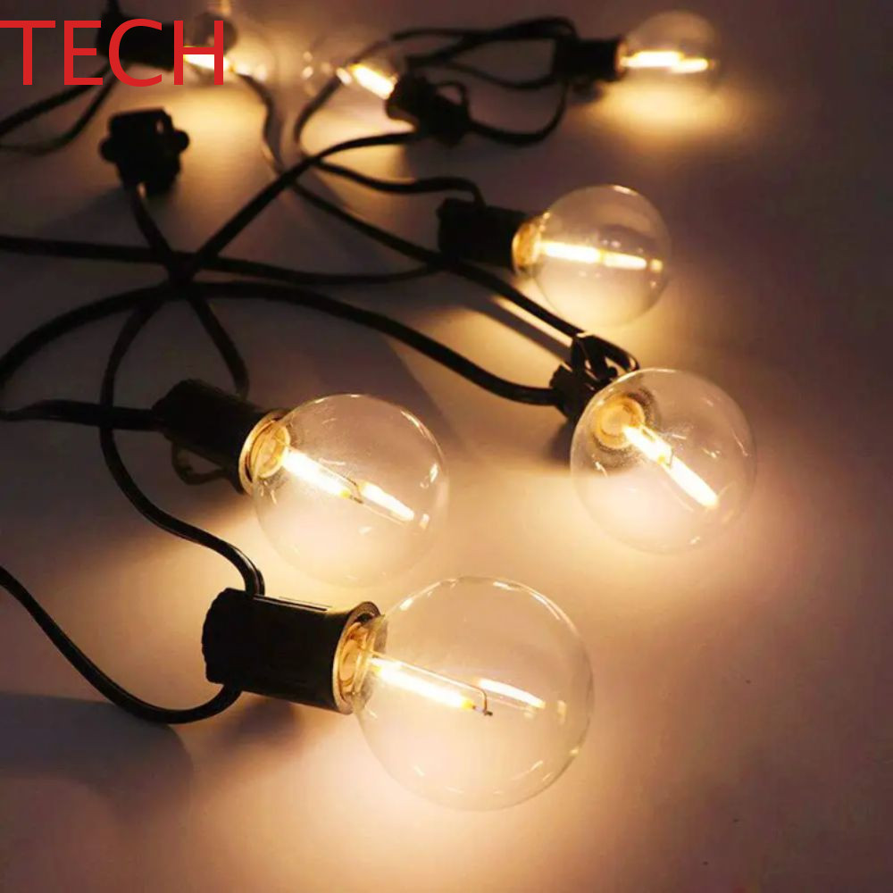 Đèn dây quả cầu LED TECH G40, EU US Plug Thiết kế chống vỡ Đèn dây ngoài trời, Đầu ra điện áp rộng G