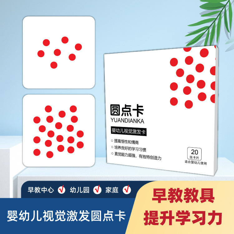 baoluan#Number Dot Flashcards Early Education Cards Red Number Dot Cards Attention Infant Visual Sti
