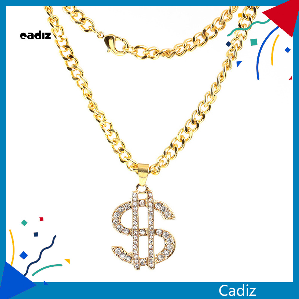 CADI Kim Cương Giả Đô La Mỹ Phong Cách Tiền Mặt Dây Chuyền Dây Chuyền Dài Vòng Cổ Hip Hop Trang Sức