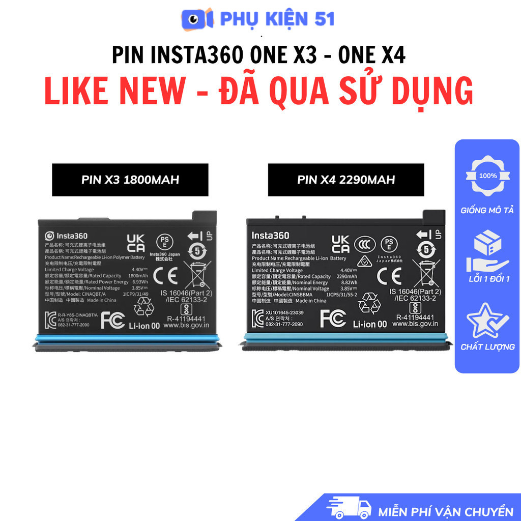 Pin Insta360 X3 X4 like new đã qua sử dụng